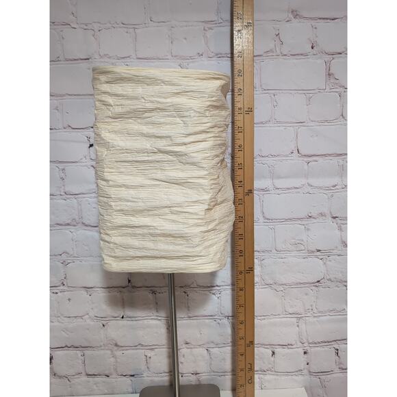 IKEA Magnarp Stainless Table Lamp Crinkle Paper Shade Discontinued Accent Light - Picture 9 of 9